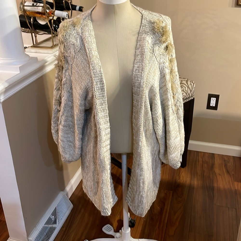 Cozy Cream cardigan from Anthropologie - Picture 4 of 10